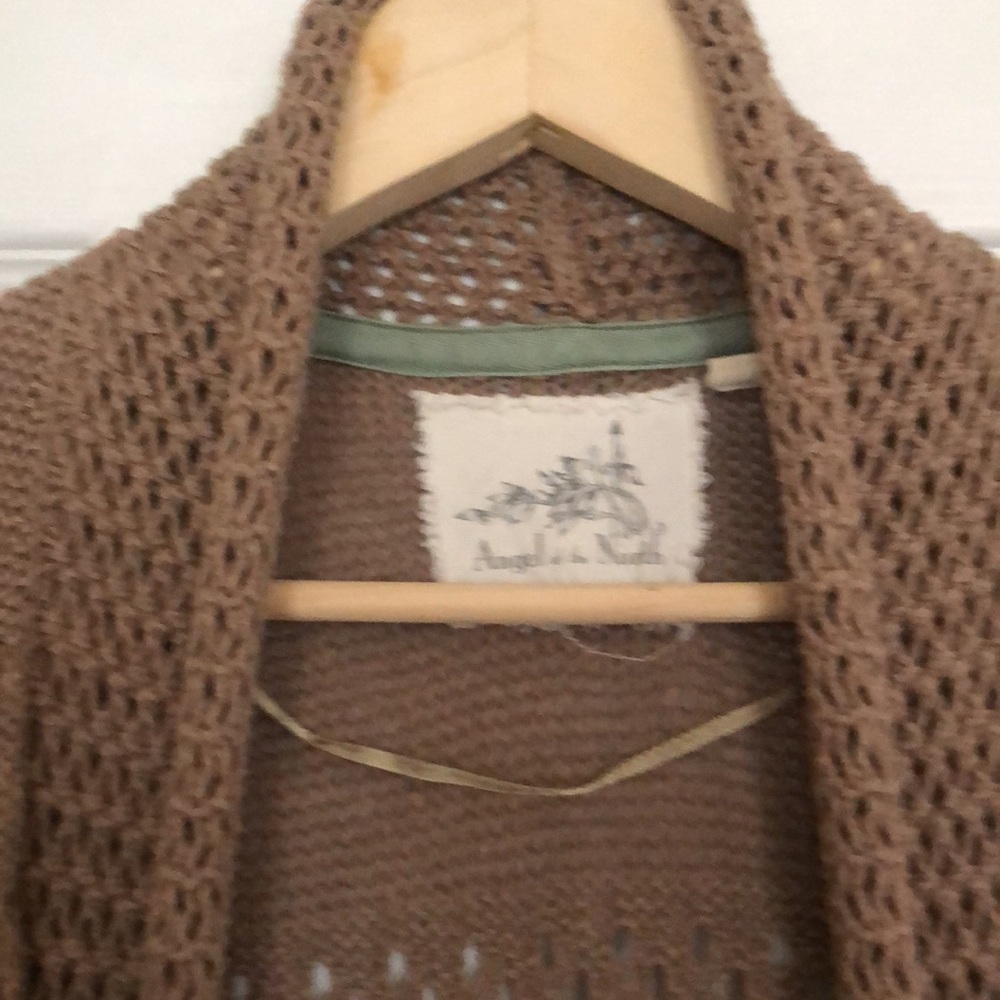 Anthropologie open weave cardigan Patch pockets
Taupe brown - Picture 2 of 12
